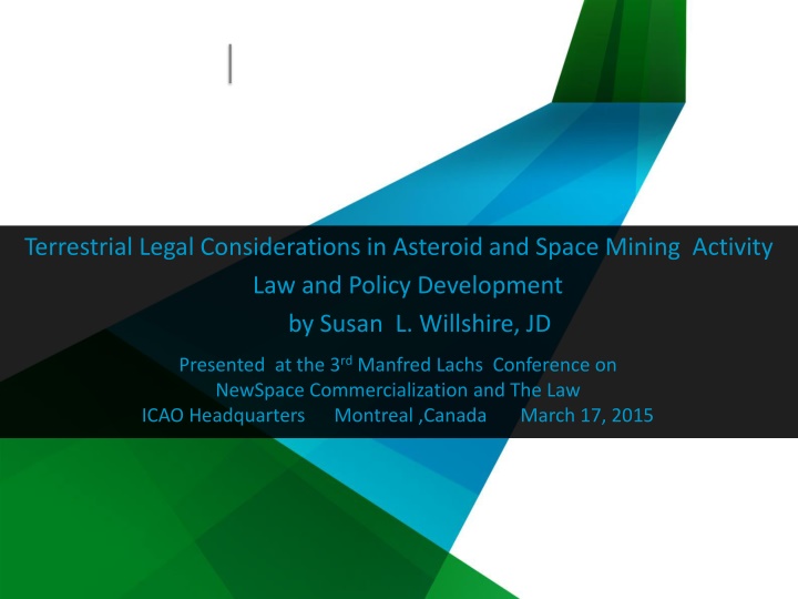Terrestrial Legal Considerations in Asteroid Mining