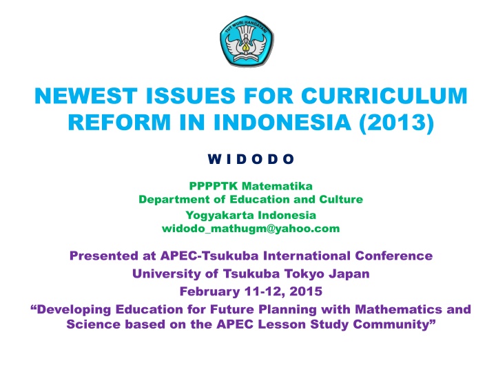 newest issues for curriculum reform in indonesia n.w