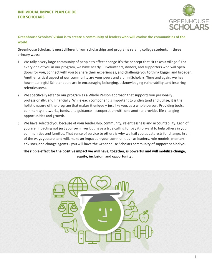 Greenhouse Scholars' Individual Impact Plan Guide