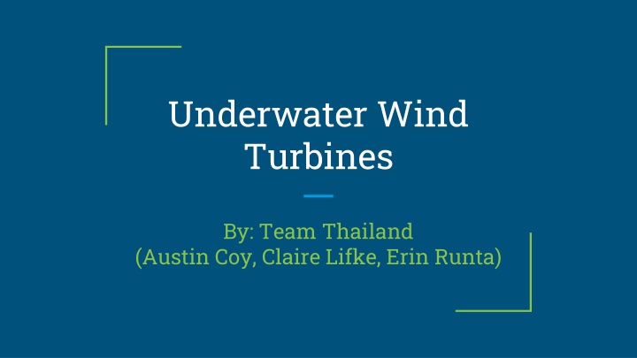 Innovative Underwater Wind Turbines Project