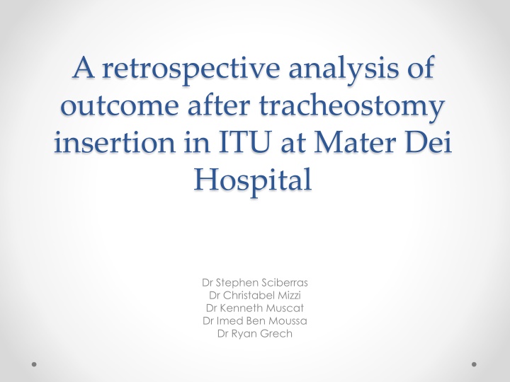 Analysis of Tracheostomy Outcomes in ITU at Mater Dei Hospital
