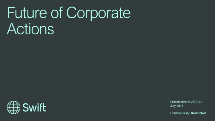 future of corporate actions n.w
