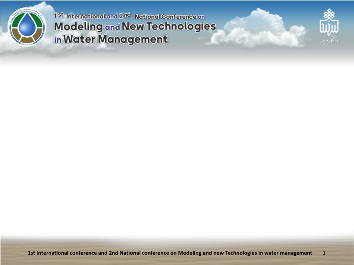 International Conference on Modeling and New Technologies in Water Management
