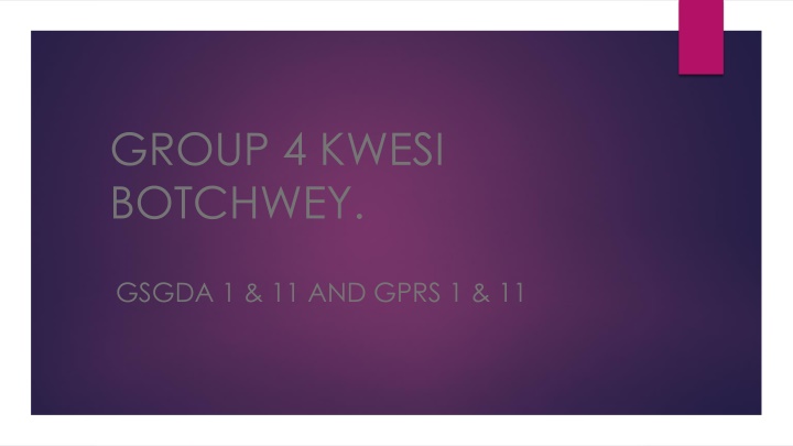 Ghana's GPRS Strategy for Poverty Reduction