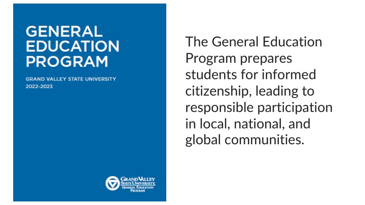 General Education Program - Preparing for Responsible Participation