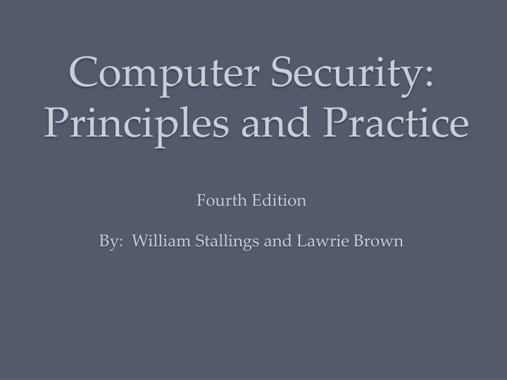 computer security principles and practice n.w