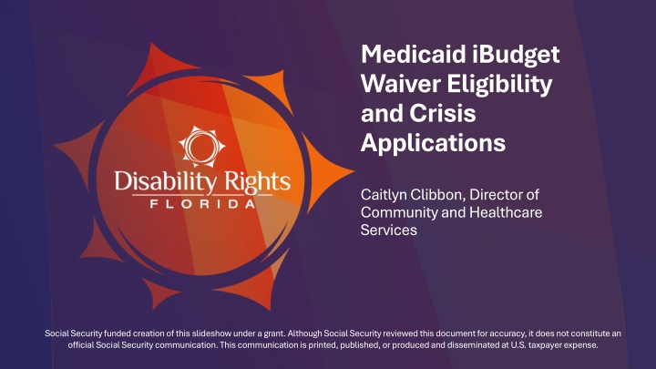 medicaid ibudget waiver eligibility and crisis n.w