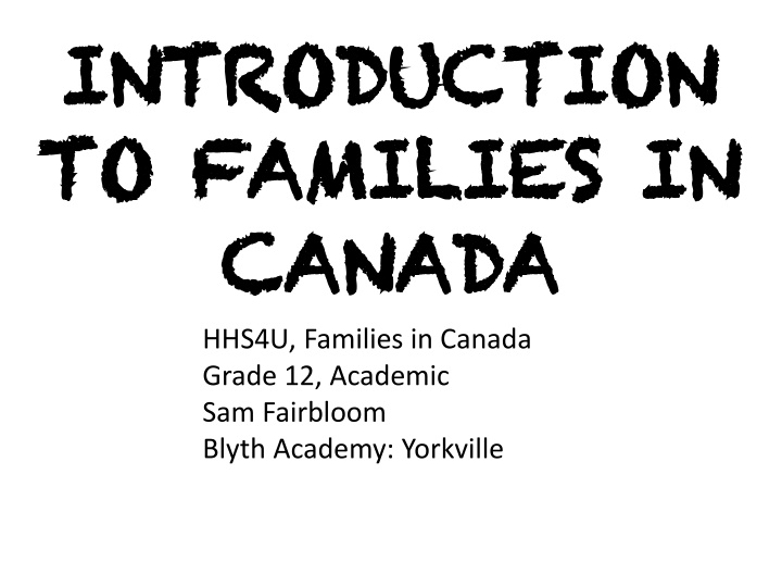Canadian Families Through Social Sciences