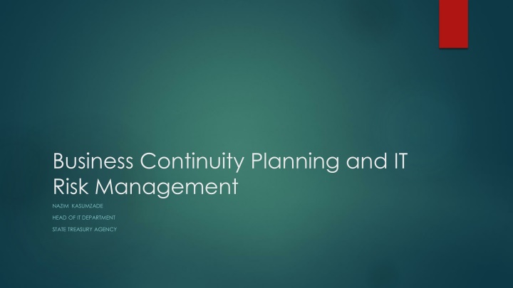 business continuity planning and it risk n.w