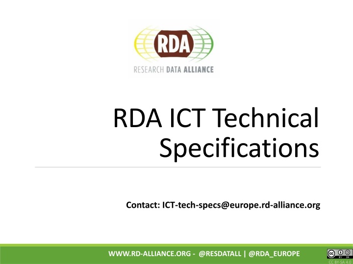 European ICT Technical Specifications and Standardisation