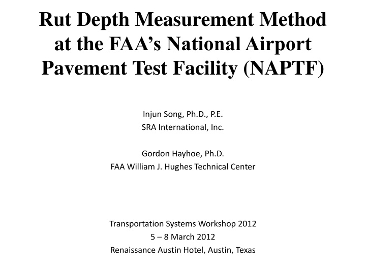 rut depth measurement method n.w