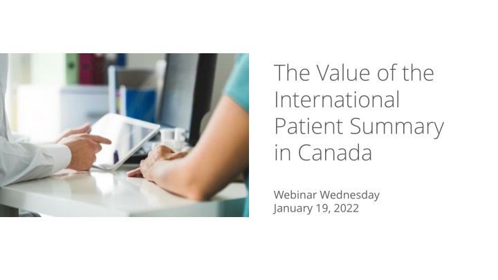 the value of the international patient summary n.w