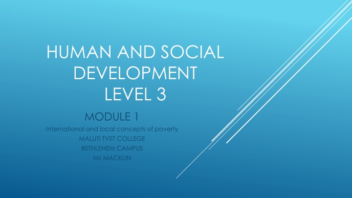 International and Local Concepts of Poverty: Understanding Poverty Thresholds, Effects on Human Development, and Strategies for Eradication