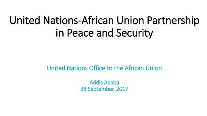 African Union Partnership in Peace and Security