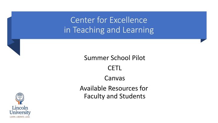 CETL Summer School Pilot Resources