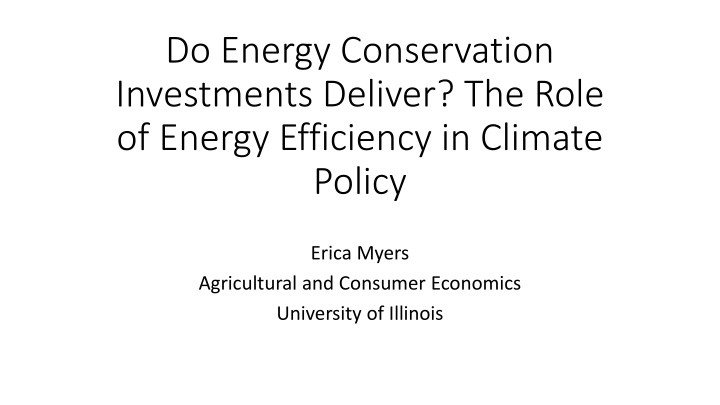 do energy conservation investments deliver n.w