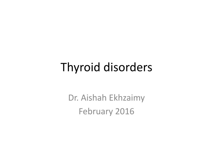 thyroid disorders n.w