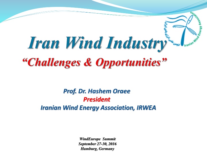 prof dr hashem oraee president iranian wind n.w