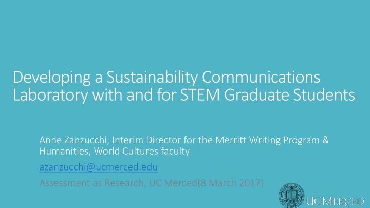 Developing Sustainability Communications Laboratory for STEM Graduate Students