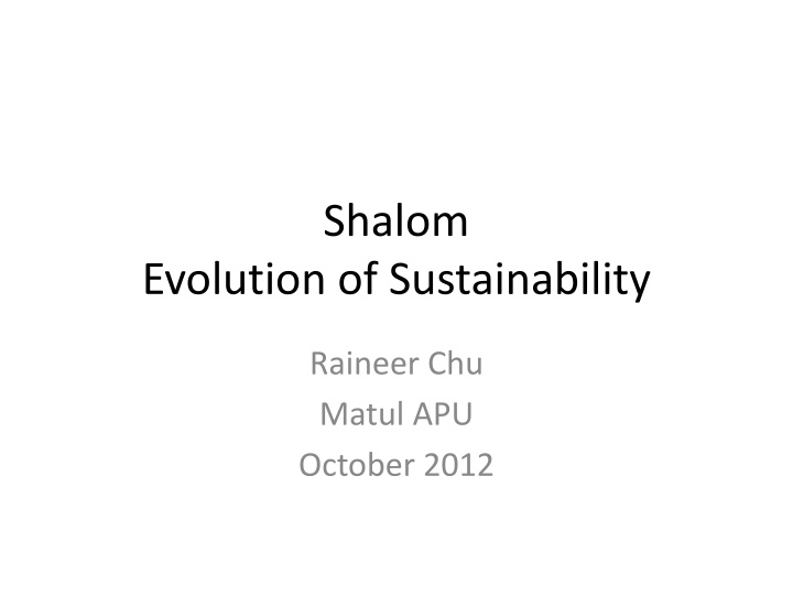 Evolution of Sustainability: Development and Financial Aspects