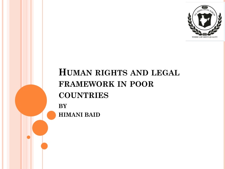 h uman rights and legal framework in poor n.w