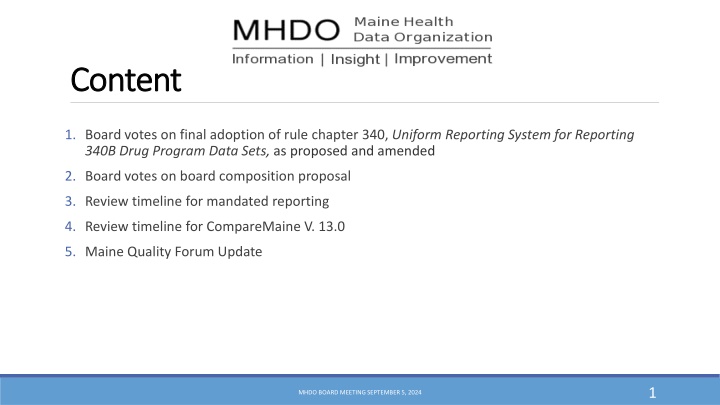 MHDO Board Meeting Highlights - September 5, 2024