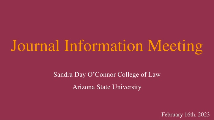 journal information meeting n.w