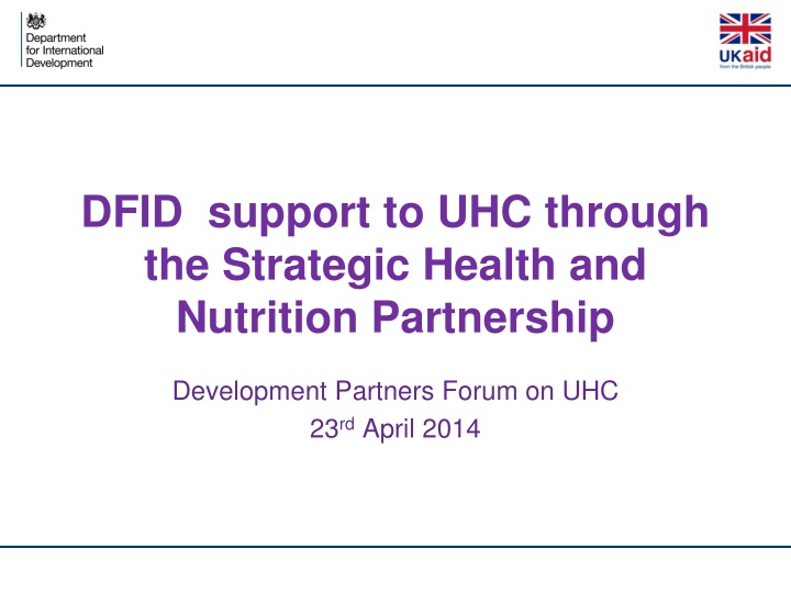 Support for Universal Health Coverage and DFID's Involvement