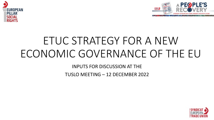 etuc strategy for a new economic governance n.w