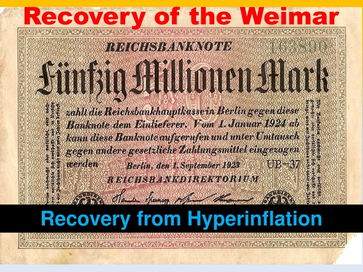 The Weimar Recovery under Gustav Stresemann
