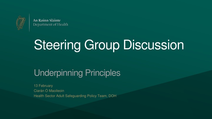 Steering Group Discussion - Underpinning Principles in Health Sector Adult Safeguarding Policy