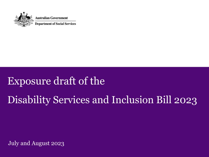 Background of Disability Services and Inclusion Bill 2023