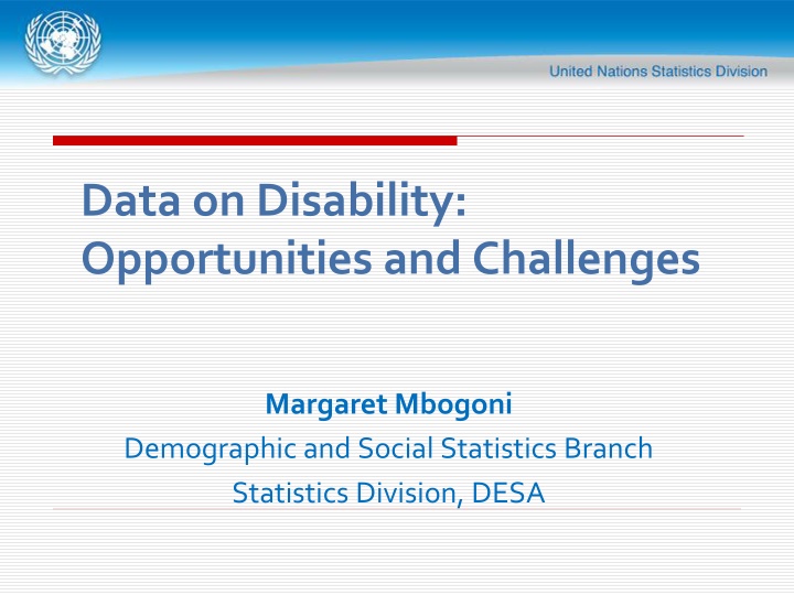 Data on Disability: Opportunities and Challenges