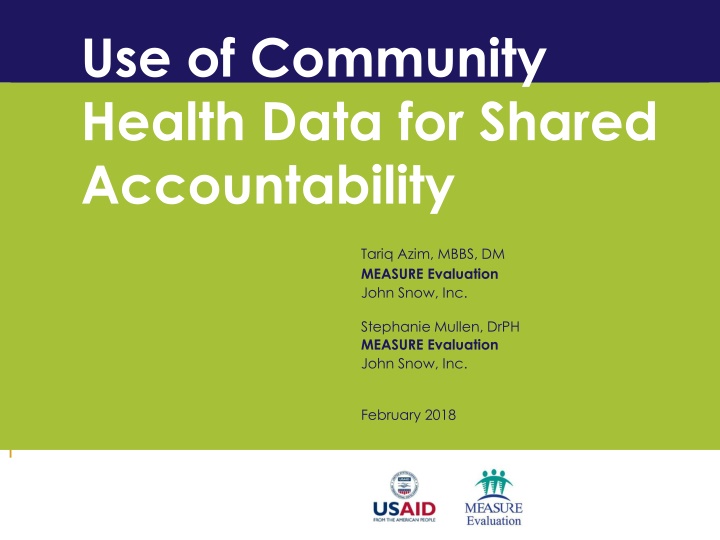 use of community health data for shared n.w