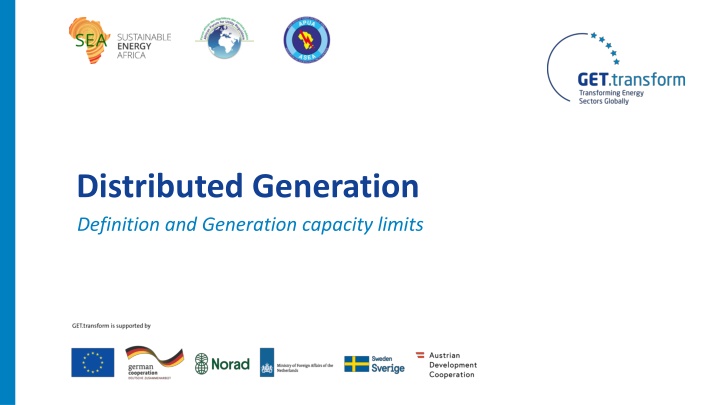 Distributed Generation Capacity Limits & Definition Proposal