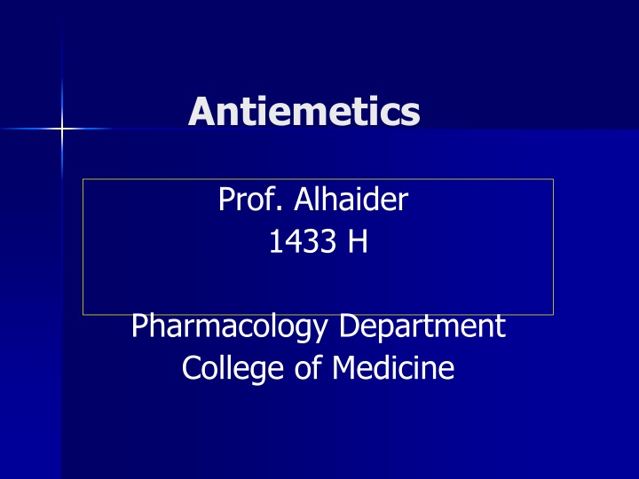 antiemetics n.w