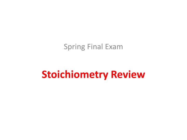 Stoichiometry and Molar Mass Review