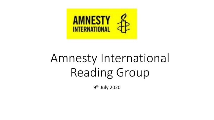 Amnesty International Reading Group Meeting - 9th July 2020
