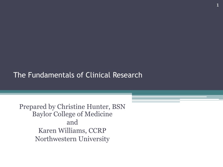 Fundamentals of Clinical Research Overview