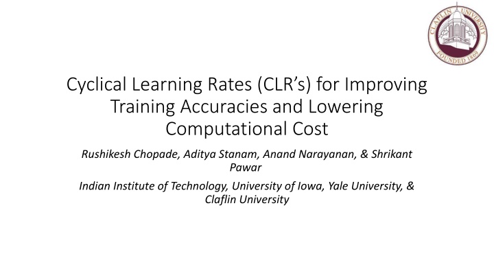 cyclical learning rates clr s for improving n.w