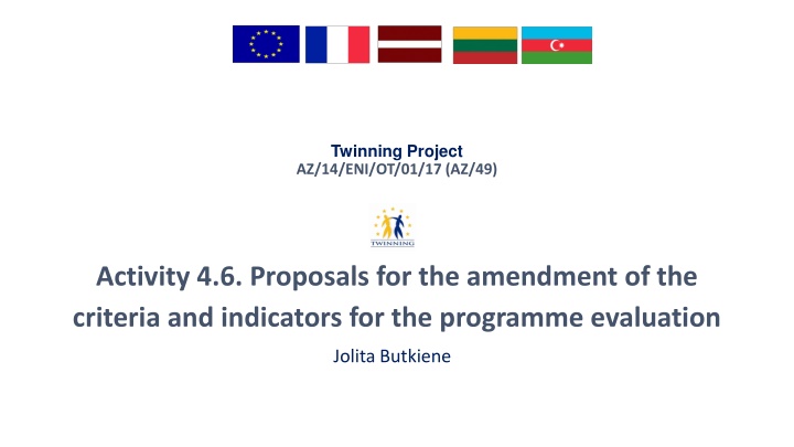Proposals for Programme Evaluation Criteria Amendments