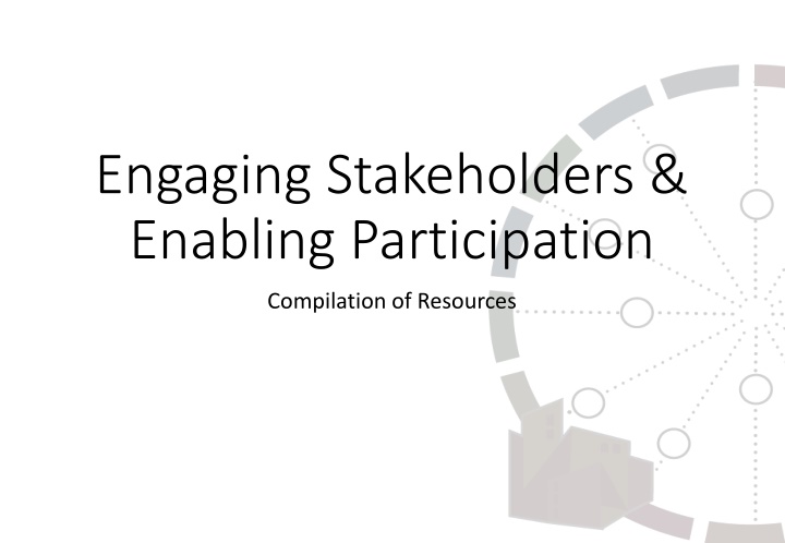engaging stakeholders enabling participation n.w