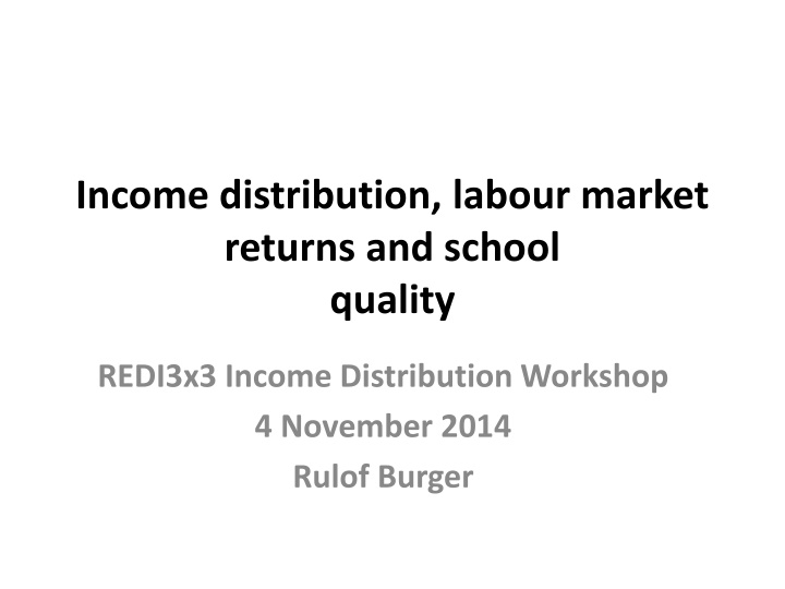 income distribution labour market returns n.w