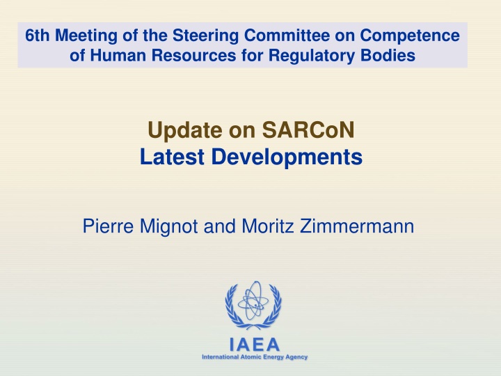 6th meeting of the steering committee n.w