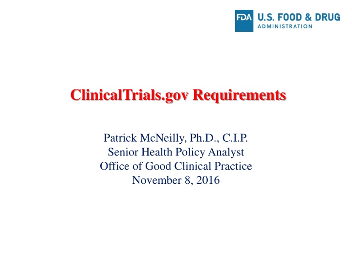 clinicaltrials gov requirements n.w