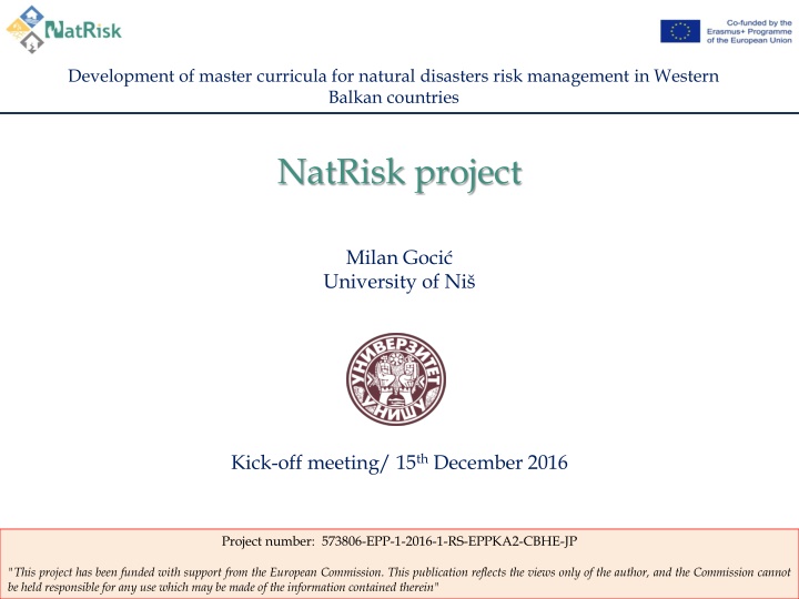Mastering Natural Disasters Risk Management in Western Balkans