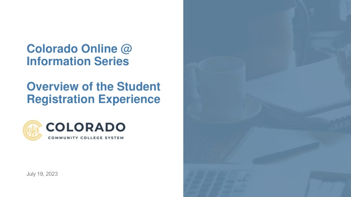 Colorado Online Information Series & Consortium Model Overview