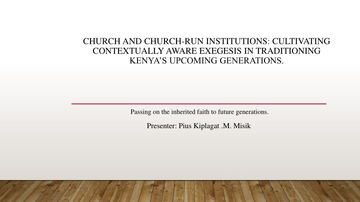 church and church run institutions cultivating n.w