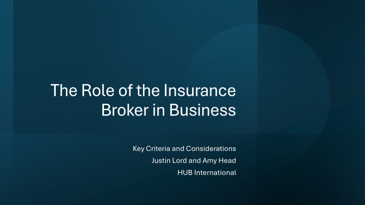 the role of the insurance broker in business n.w