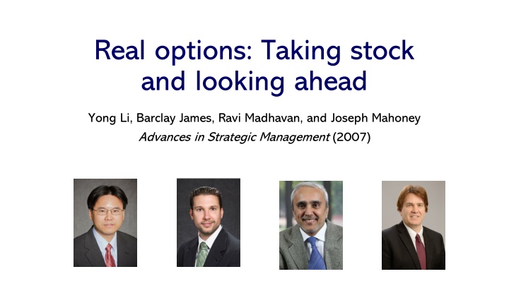 Real Options: Taking Stock and Looking Ahead